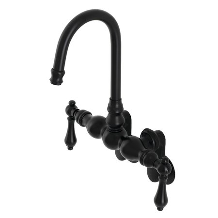 KINGSTON BRASS AE81T0 Adjustable Center Wall Mount Tub Faucet, Matte Black AE81T0